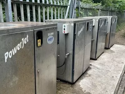 Four cold pressure washer systems modified and upgraded for a food processing factory in Mansfield. Work included replacing deformed plastic inlet tanks with sealed stainless steel tanks, alongside previous upgrades such as boost pumps, new unloaders, hos